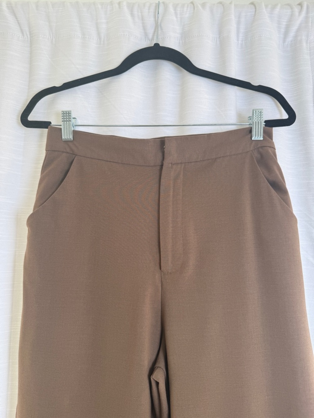Emory Park Brown Matching Set Wide Leg Pants Ruched Crop Top Chic | Size S + M - Picture 12 of 17